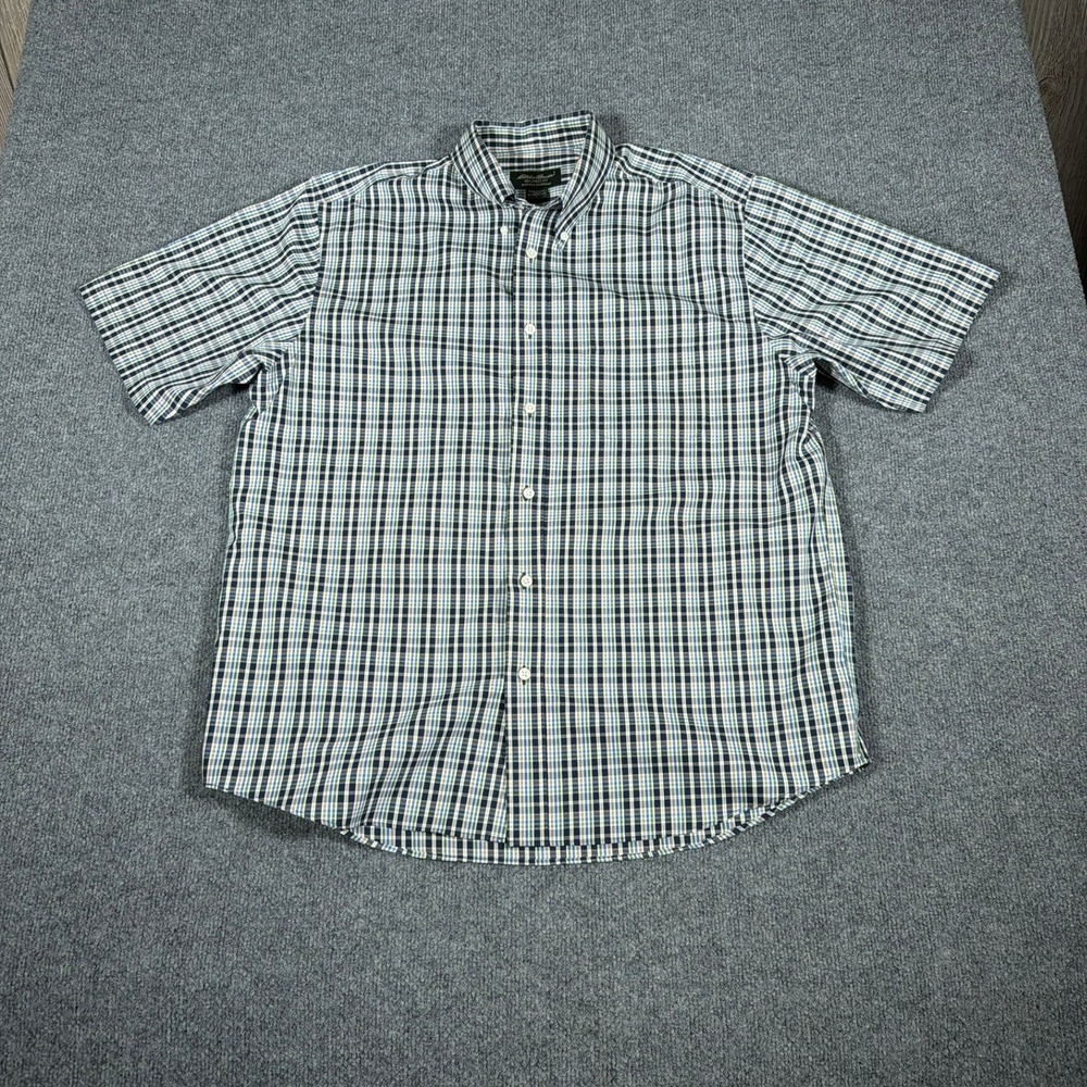 Eddie Bauer Wrinkle Resistant Relaxed Fit Button Down Shirt Mens Large‎ Plaid